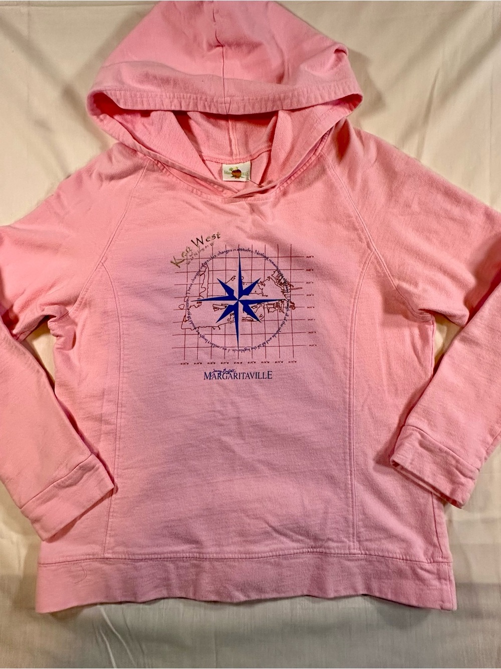 Margaritaville women’s pink Hooded Pullover Sweatshirt boho, all cotton